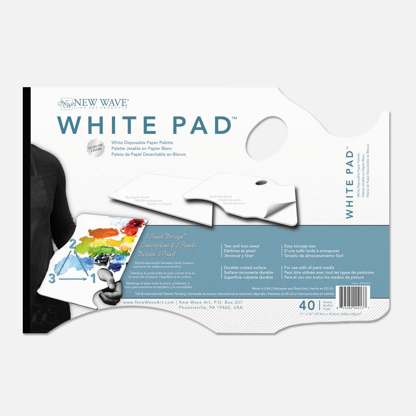 New Wave White Pad Ergonomic Afscheurpalet met Duimgat 40 vel