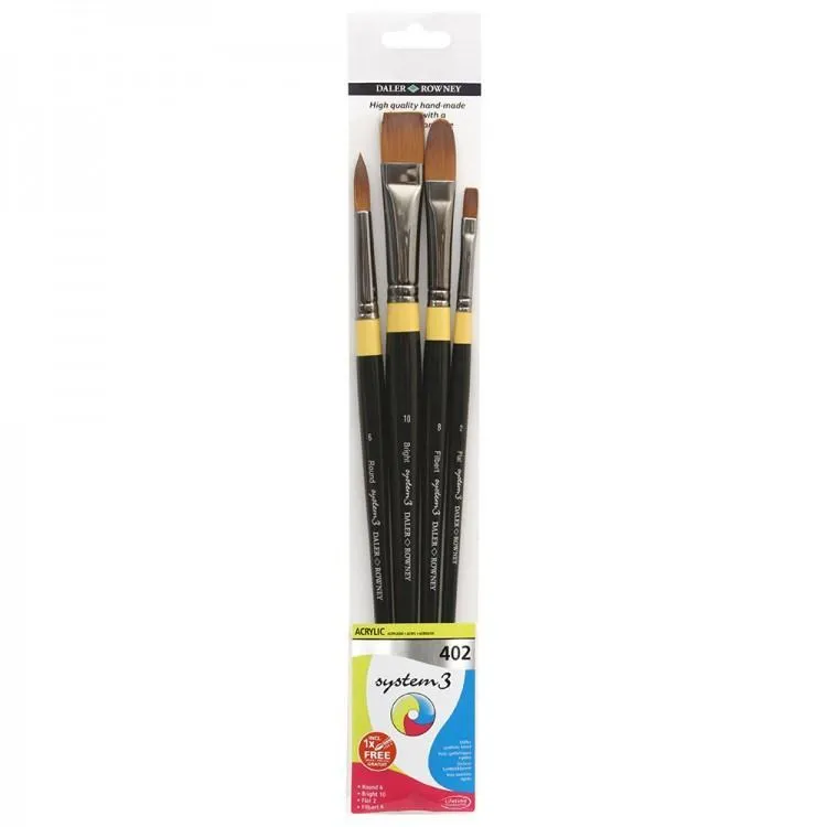 Daler-Rowney system 3 synthetische acryl penselen set serie 402