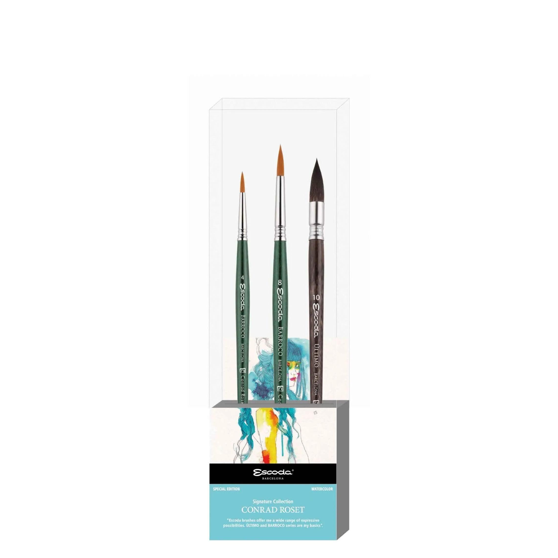 Escoda Conrad Roset Synthetische Aquarel Penselen Set Serie 8611-1