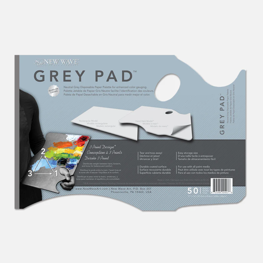 New Wave Grey Pad Ergonomic Afscheurpalet met Duimgat 50 Vel