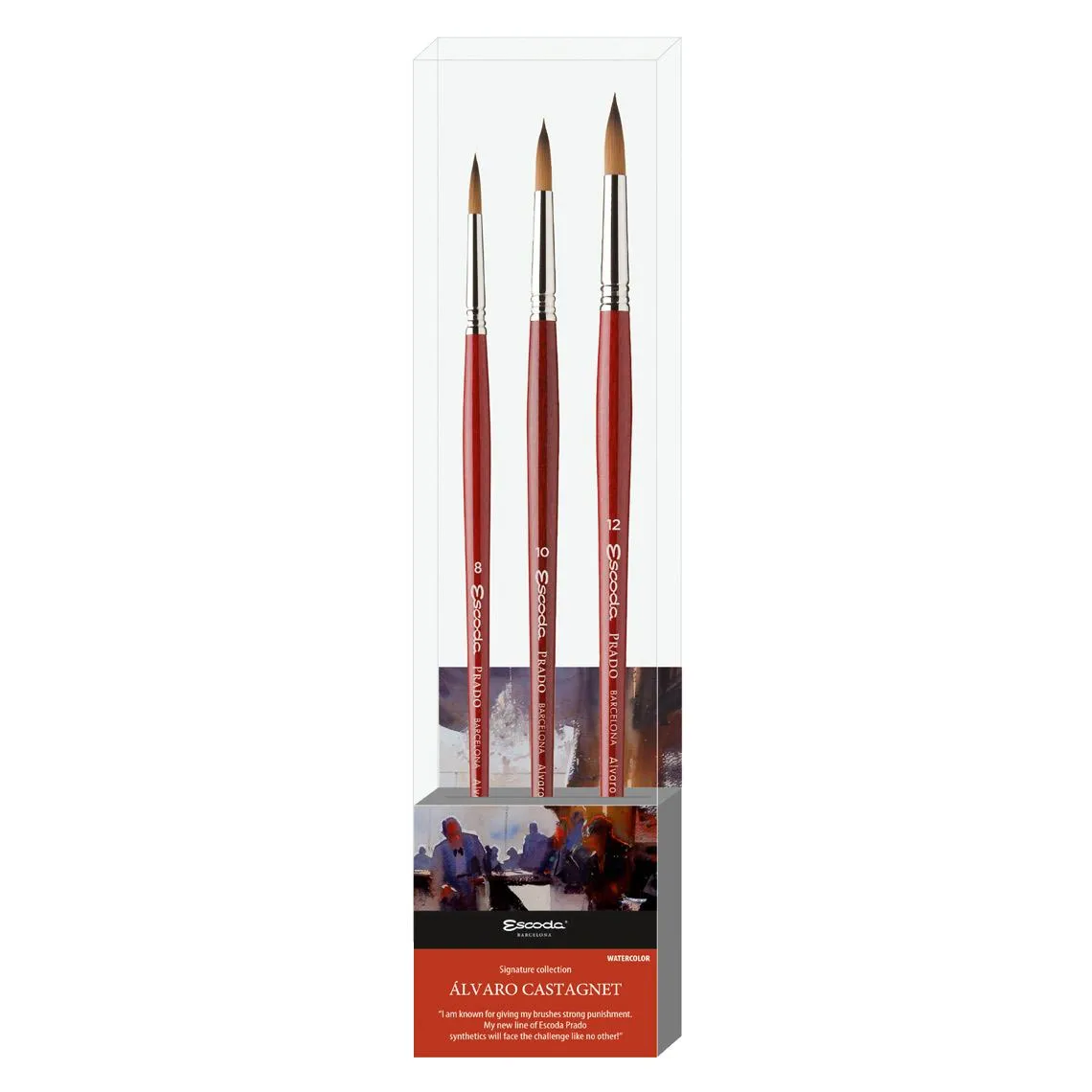 Escoda Serie 8601-1 Alvaro Castagnet Synthetische Kolinsky Aquarel Penselen Set