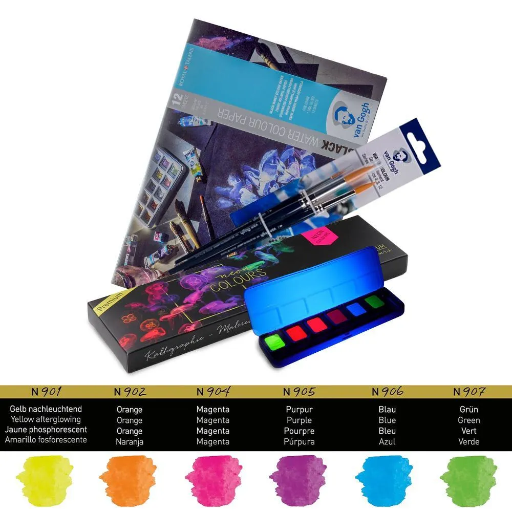 Aquarel Pakket Finetec Premium Neon Kleuren