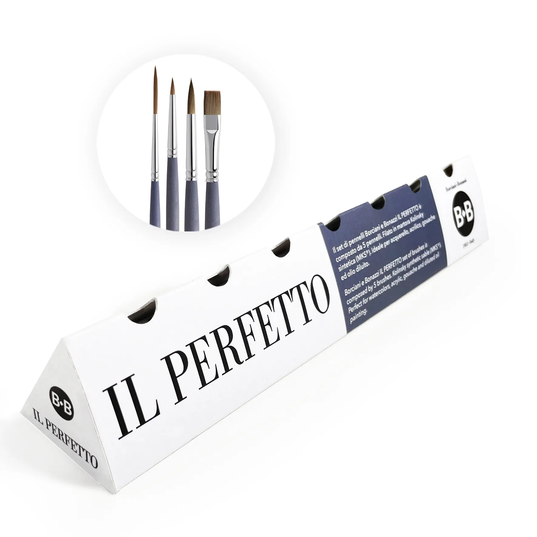 Borciani Bonazzi IL PERFETTO Kolinsky Synthetic Sable Penselen Set 