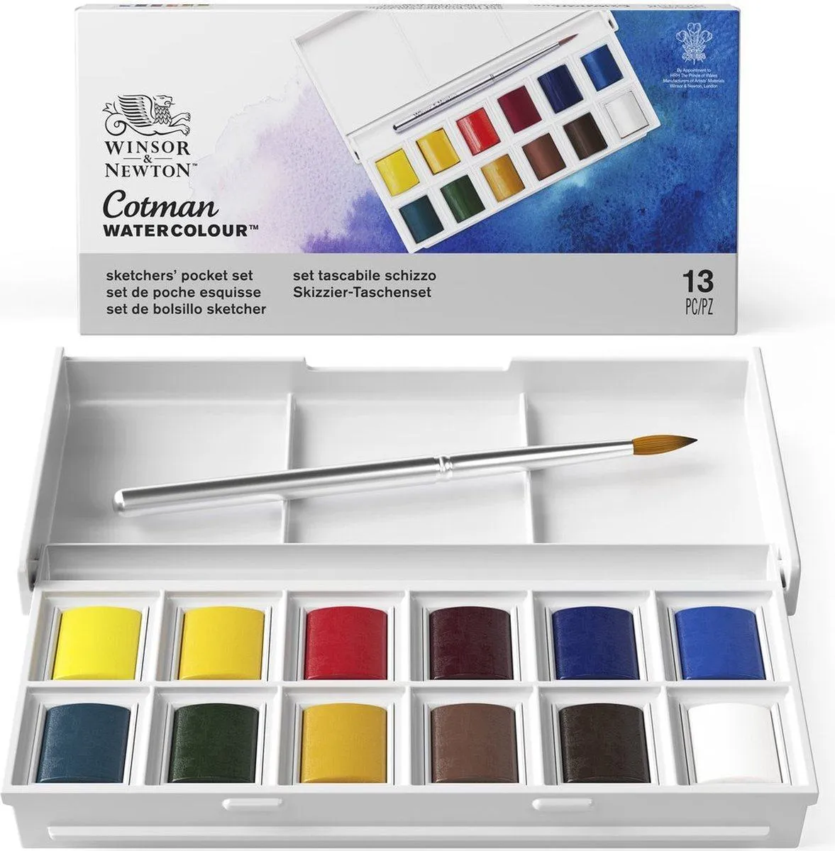 Winsor Newton Cotman aquarelverf 12 halve napjes pocketbox