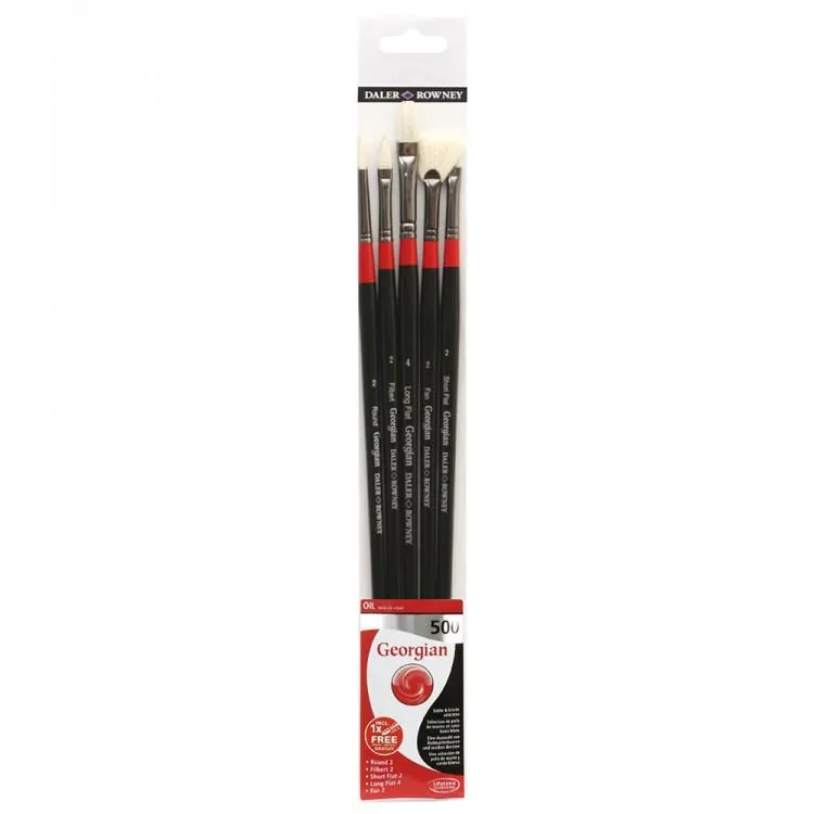 Daler Rowney Georgian Varkenshaar Olieverf Penselen Set Serie 500