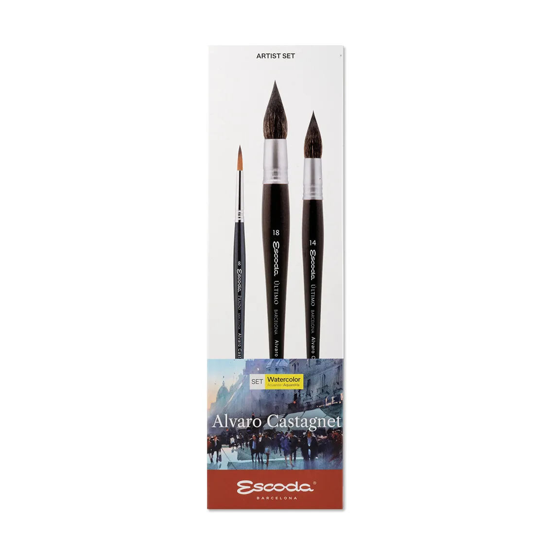 Escoda Serie 8601-2 Alvaro Castagnet Aquarel Penselen Set 